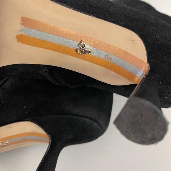 SAM Edelman boots Women's boots Black suede heel 3" boots size 8 - Picture 8 of 8